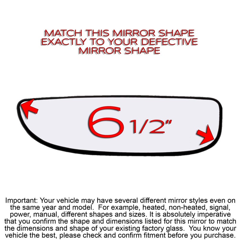 Rugged TUFF Driver Side Mirror Glass Assembly With Backing Plate Compatible with Ford E150 E250 E350 E450 Econoline Van, F250 F350 F450 Super Duty, Excursion (Lower Towing Mirrors) - Image 2